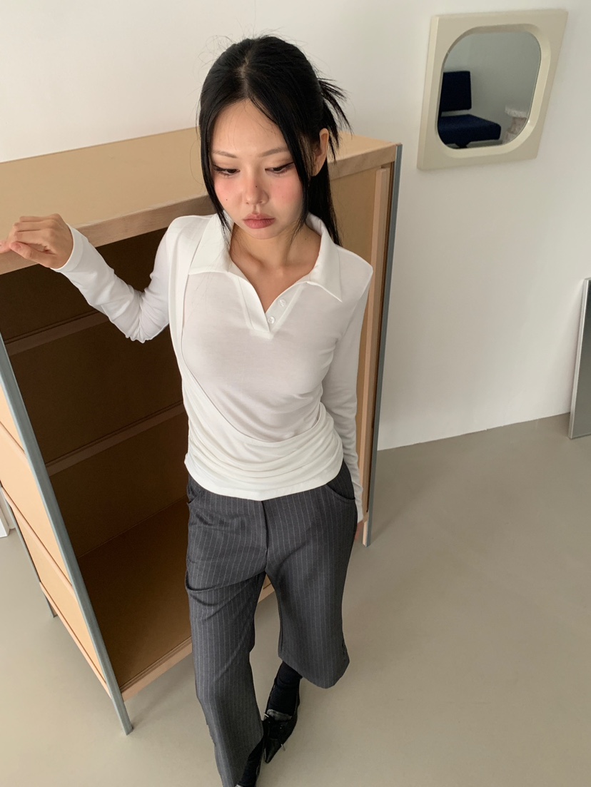 MORE THAN-P東大門代購女裝新品休閑人氣熱賣推薦長袖T恤MORE THAN長袖T恤