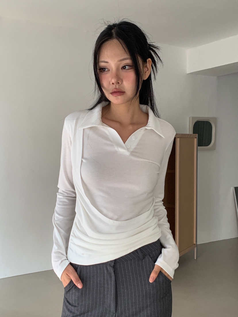 MORE THAN-P東大門代購女裝新品休閑人氣熱賣推薦長袖T恤MORE THAN長袖T恤