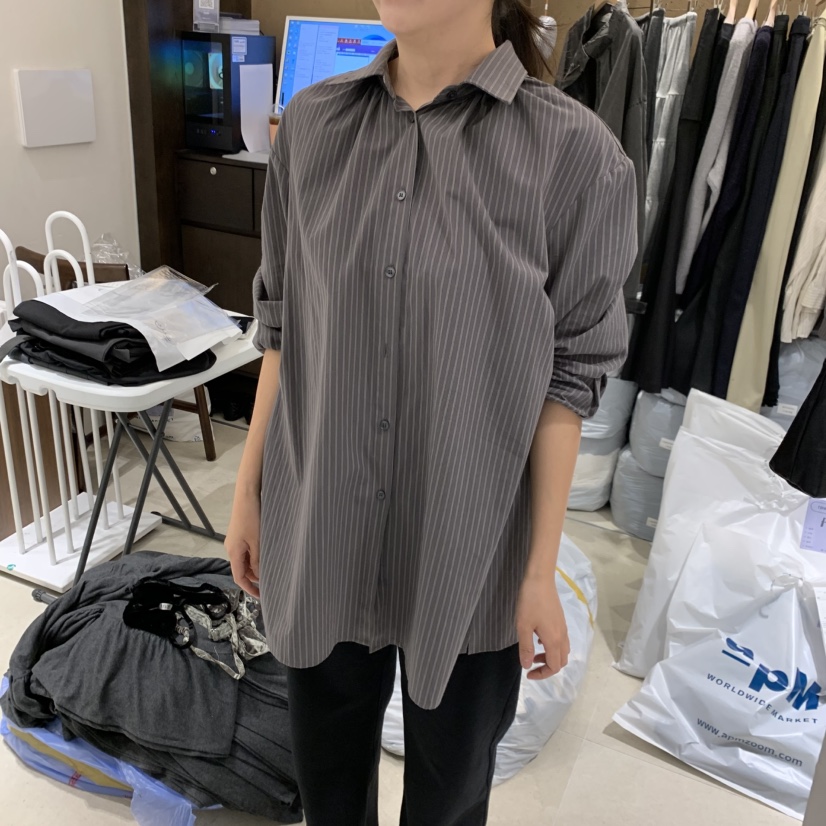 RAWROW東大門代購女裝新品休閑人氣真品推薦襯衫蕾絲衫條紋RAWROW襯衫/蕾絲衫圖色2