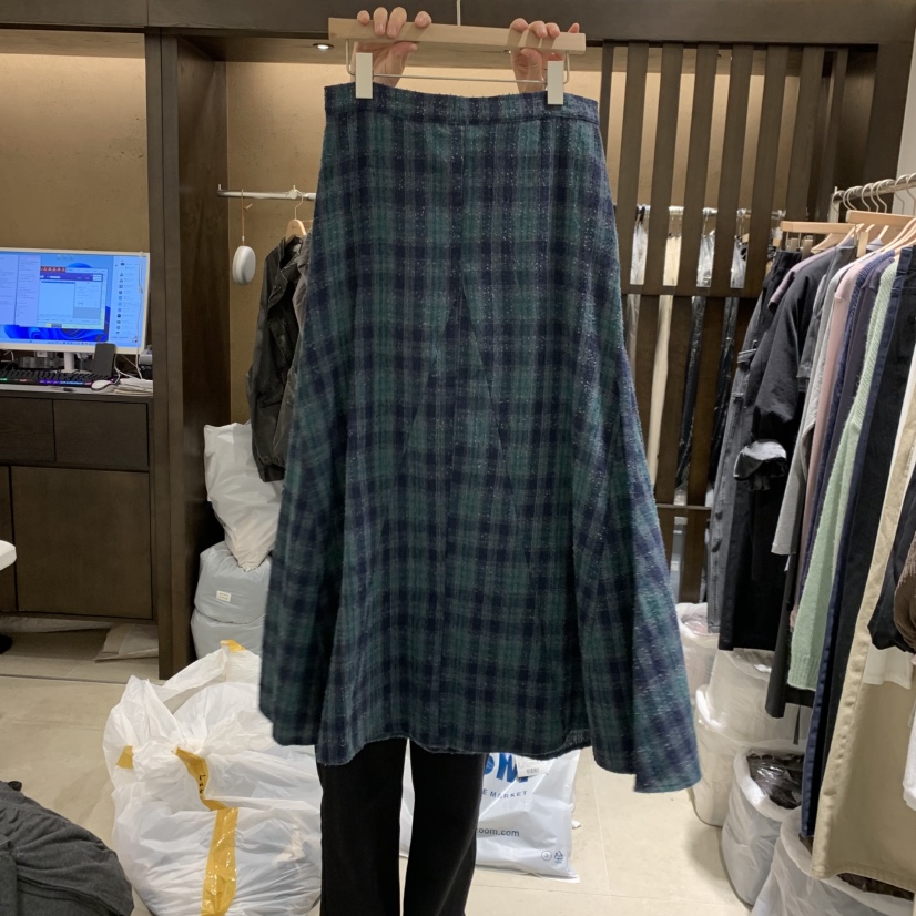 RAWROW韓國直郵女裝新品休閑推薦熱賣半身裙中短裙格紋經典RAWROW半身裙/中短裙