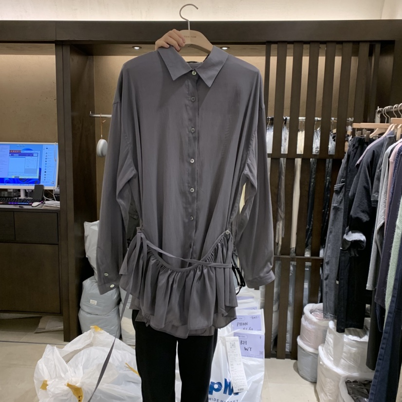 RAWROW韓國代購女士新款真品休閑時尚人氣襯衫蕾絲衫絲質RAWROW襯衫/蕾絲衫圖色2