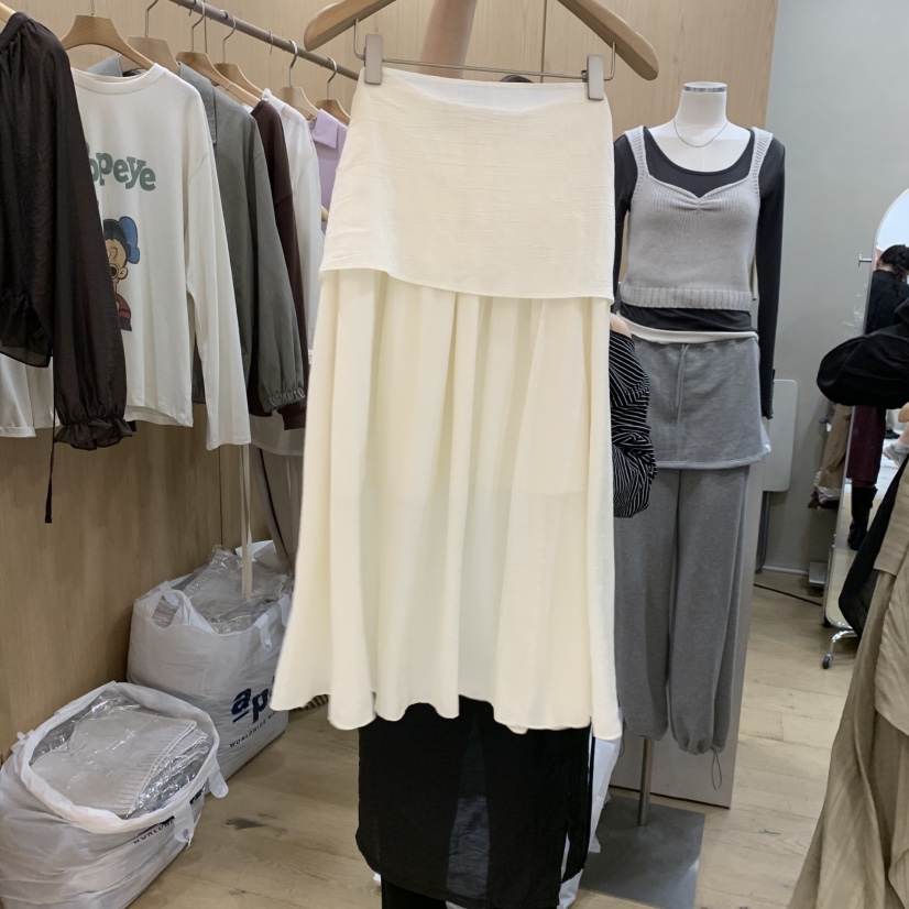 VILLABUTTON東大門實拍女裝新品熱賣推薦半身裙中短裙含圍巾VILLABUTTON半身裙/中短裙