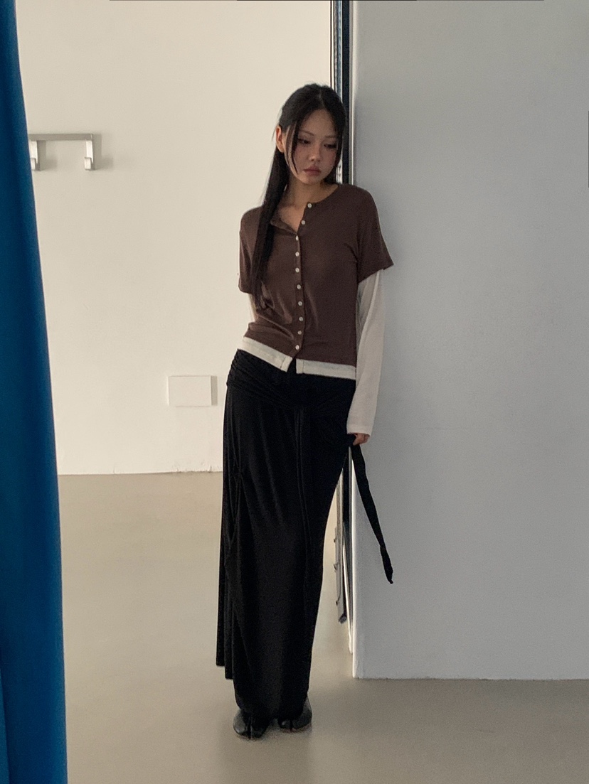 MORE THAN-P東大門代購女裝新款時尚真品長袖T恤假兩件MORE THAN長袖T恤