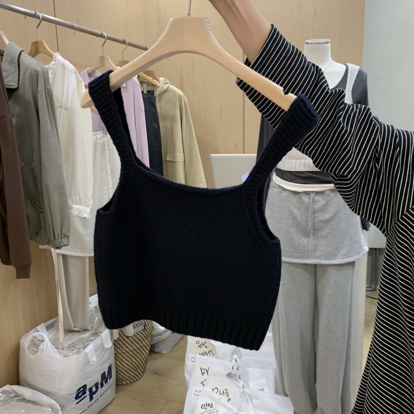 VILLABUTTON東大門代購女裝新款推薦人氣吊帶背心圓領無袖VILLABUTTON吊帶/背心