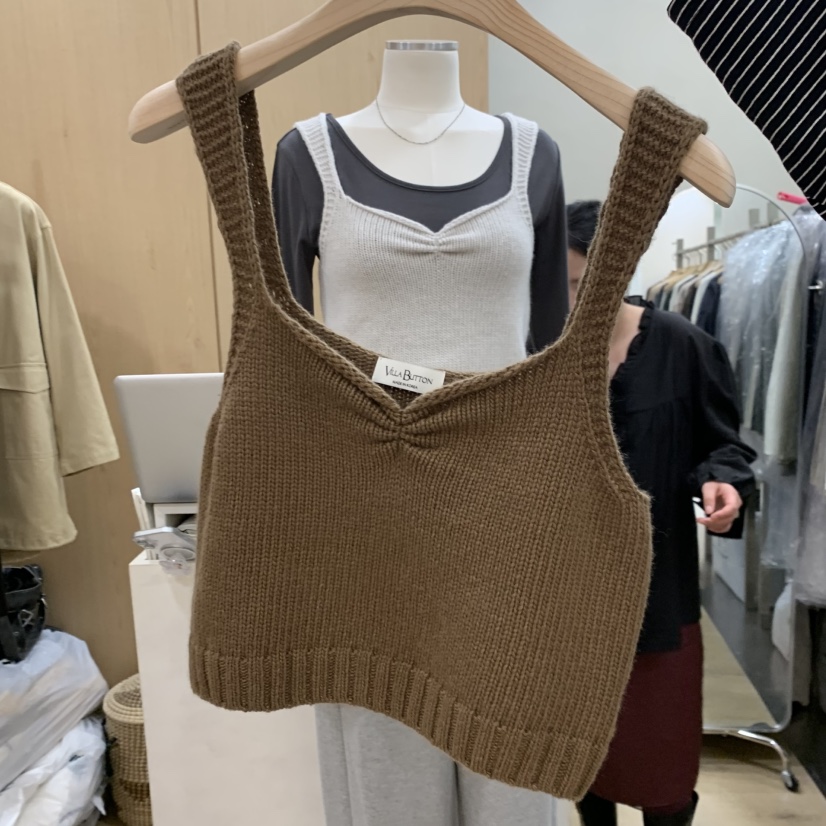 VILLABUTTON東大門代購女裝新款推薦人氣吊帶背心圓領無袖VILLABUTTON吊帶/背心圖色2