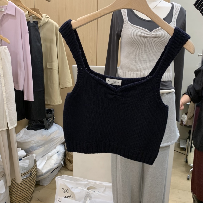 VILLABUTTON東大門代購女裝新款推薦人氣吊帶背心圓領無袖VILLABUTTON吊帶/背心圖色3