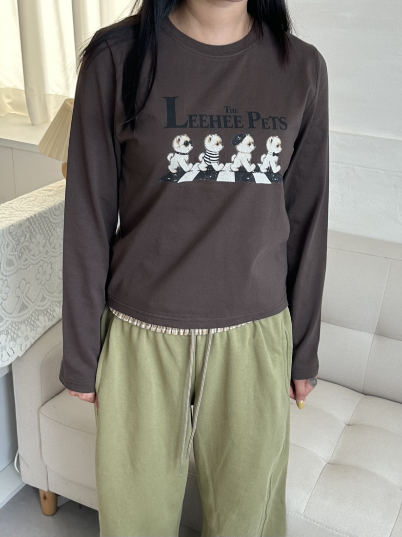 LEEHEE韓國直郵26秋季新款推薦真品人氣熱賣休閑時尚長袖T恤LEEHEE長袖T恤
