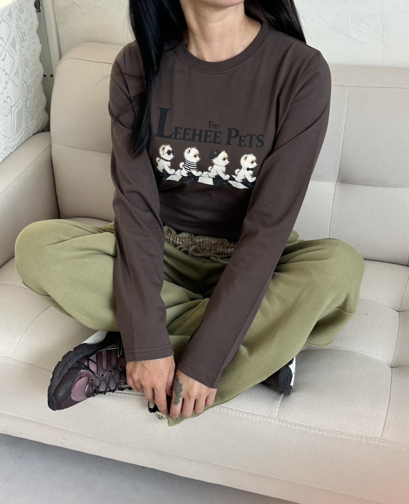 LEEHEE韓國直郵26秋季新款推薦真品人氣熱賣休閑時尚長袖T恤LEEHEE長袖T恤圖色2