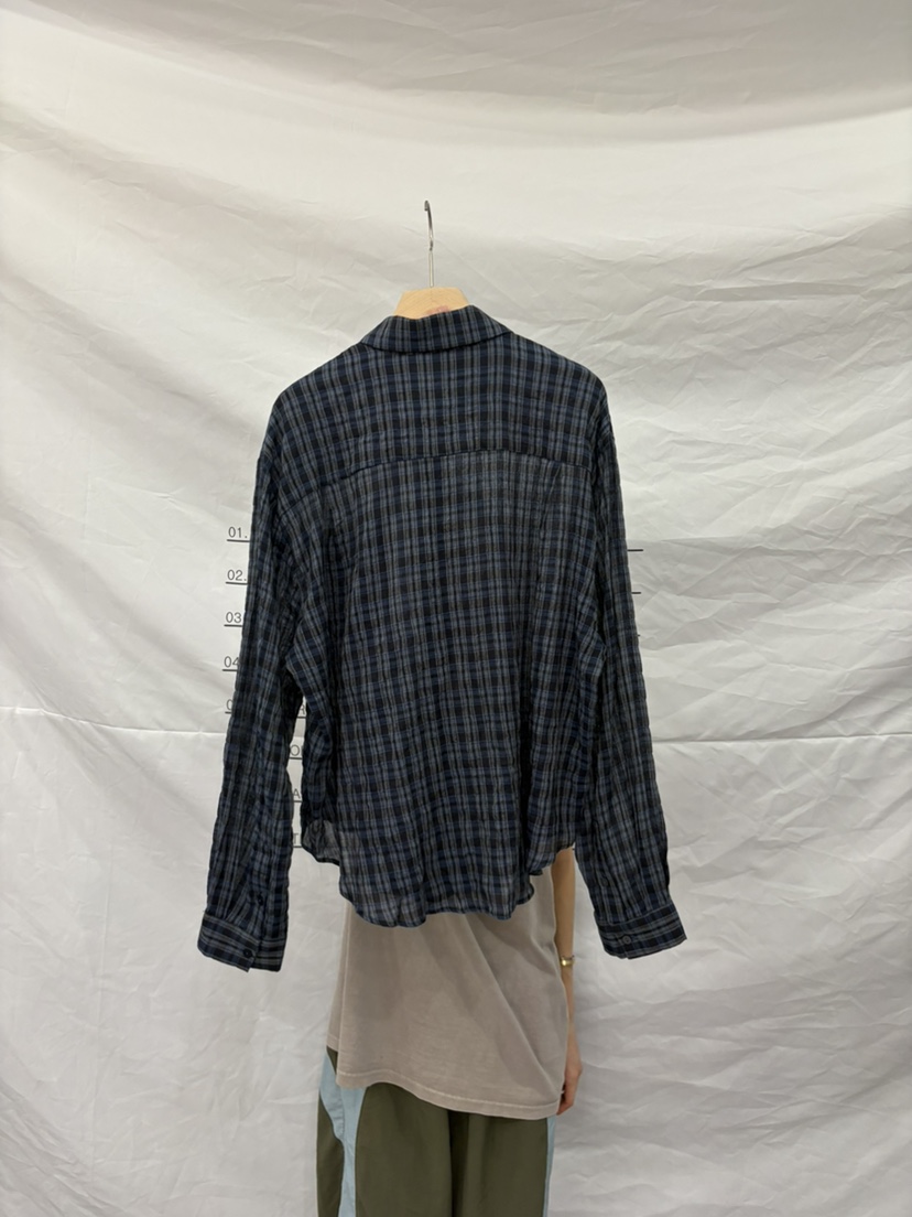 ME MO東大門直郵26秋季新款真品襯衫蕾絲衫不含內搭格子ME MO襯衫/蕾絲衫