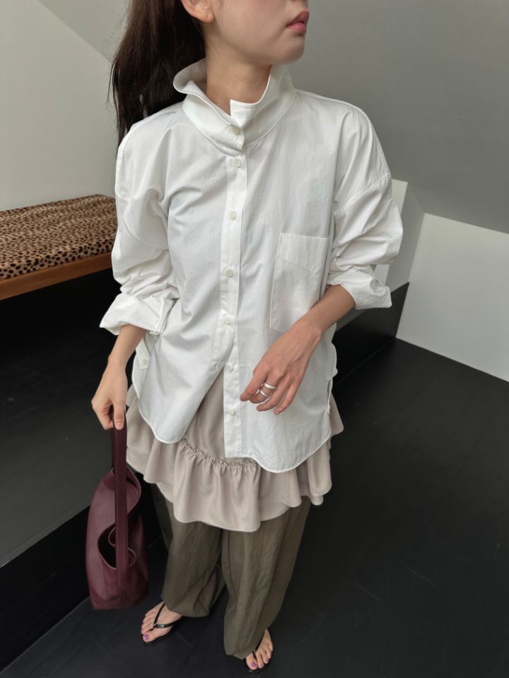 MARE東大門直郵女裝新品熱賣真品襯衫蕾絲衫不含內搭高領MARE襯衫/蕾絲衫圖色1