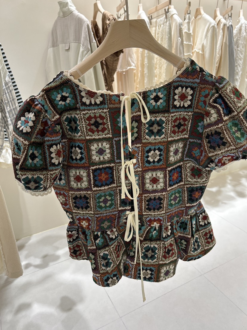 ECHOPARTY東大門代購女士新品時尚真品襯衫蕾絲衫提花開襟ECHOPARTY襯衫/蕾絲衫