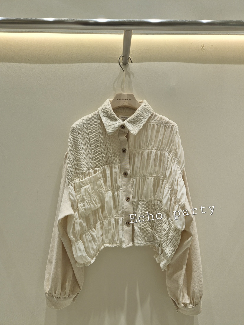 ECHOPARTY東大門代購女裝新品時尚熱賣真品休閑襯衫蕾絲衫ECHOPARTY襯衫/蕾絲衫圖色1