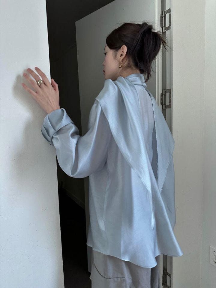 MARE韓國代購26秋季新款推薦熱賣休閑時尚襯衫蕾絲衫圍巾MARE襯衫/蕾絲衫
