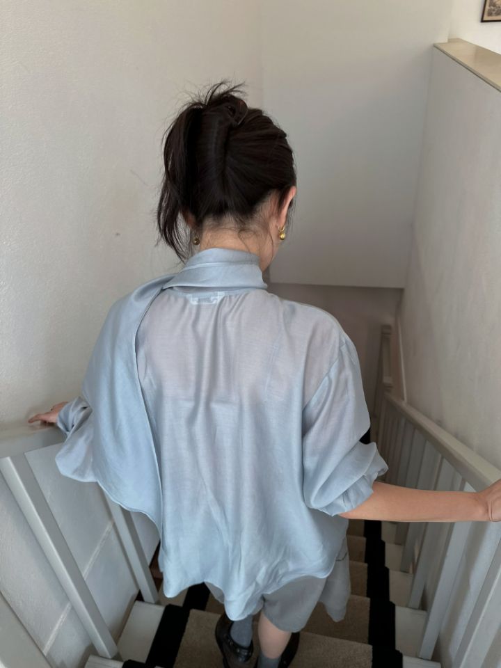 MARE韓國代購26秋季新款推薦熱賣休閑時尚襯衫蕾絲衫圍巾MARE襯衫/蕾絲衫