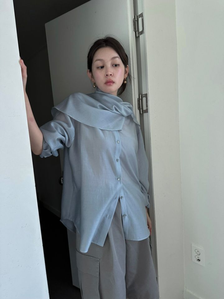 MARE韓國代購26秋季新款推薦熱賣休閑時尚襯衫蕾絲衫圍巾MARE襯衫/蕾絲衫