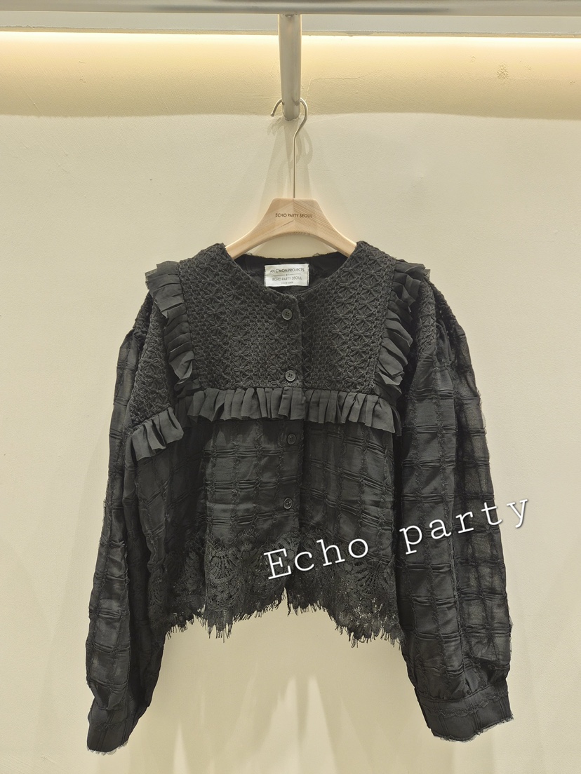 ECHOPARTY東大門代購26秋季新品推薦真品時尚熱賣襯衫蕾絲衫ECHOPARTY襯衫/蕾絲衫圖色3