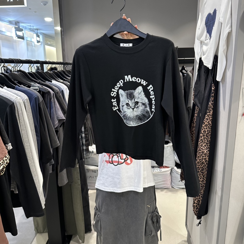 X韓國代購26秋季新品推薦時尚真品休閑人氣熱賣長袖T恤Cido長袖T恤圖色2