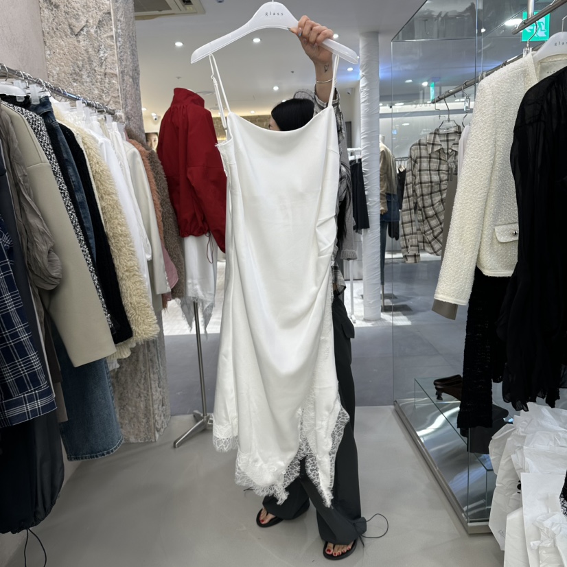THEMORYPARK東大門直郵女士新品休閑人氣連衣裙不對稱緞面THEMORYPARK連衣裙圖色1