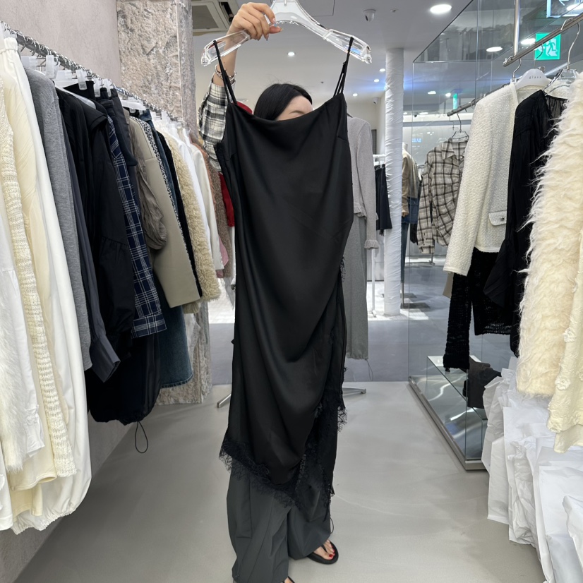 THEMORYPARK東大門直郵女士新品休閑人氣連衣裙不對稱緞面THEMORYPARK連衣裙圖色2