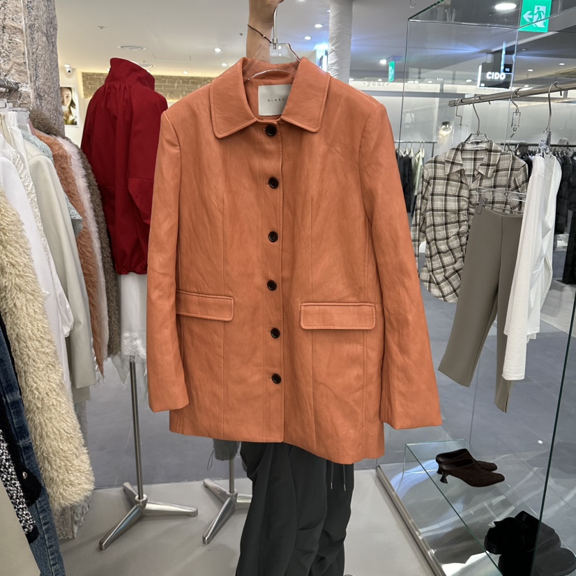 THEMORYPARK韓國直郵女裝新品推薦時尚人氣真品熱賣休閑皮衣THEMORYPARK皮衣圖色1