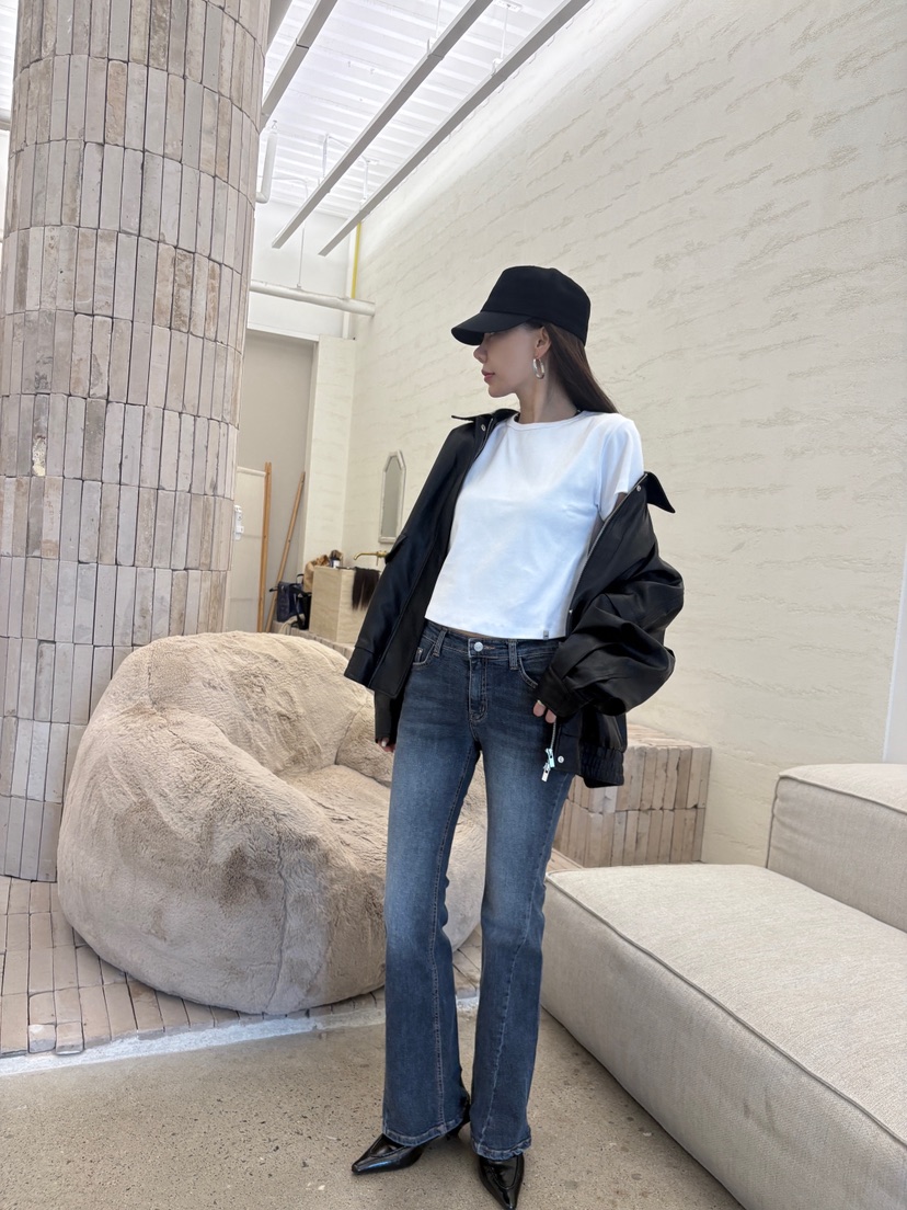 LUMIPLE韓國直郵女裝新品人氣真品休閑推薦時尚熱賣牛仔褲LUMIPLE牛仔褲