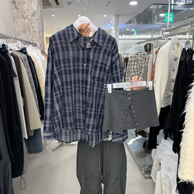 THEMORYPARK韓國代購女裝新品熱賣時尚真品人氣推薦套裝格紋THEMORYPARK套裝圖色1