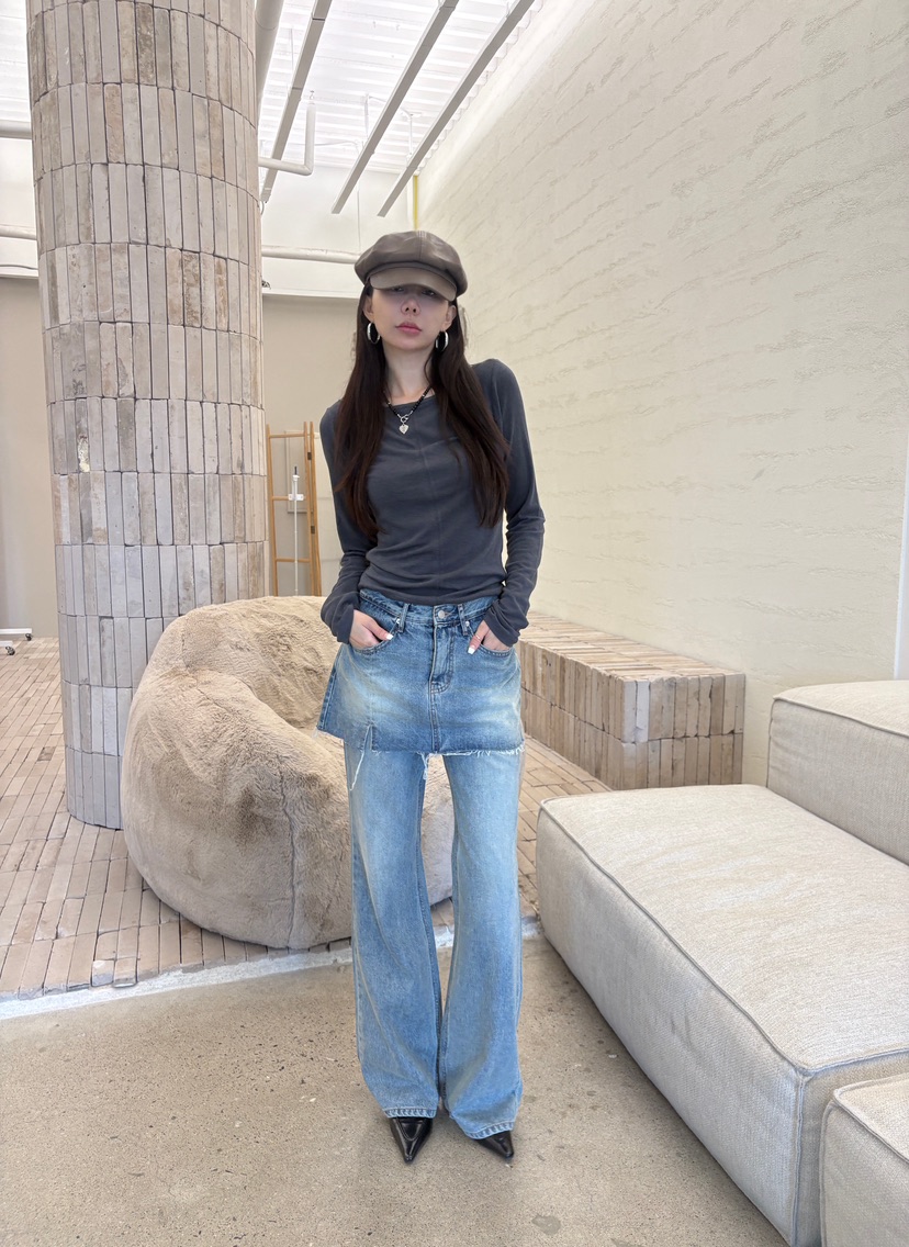 LUMIPLE韓國代購26秋季新款人氣時尚真品熱賣休閑推薦裙褲LUMIPLE裙褲