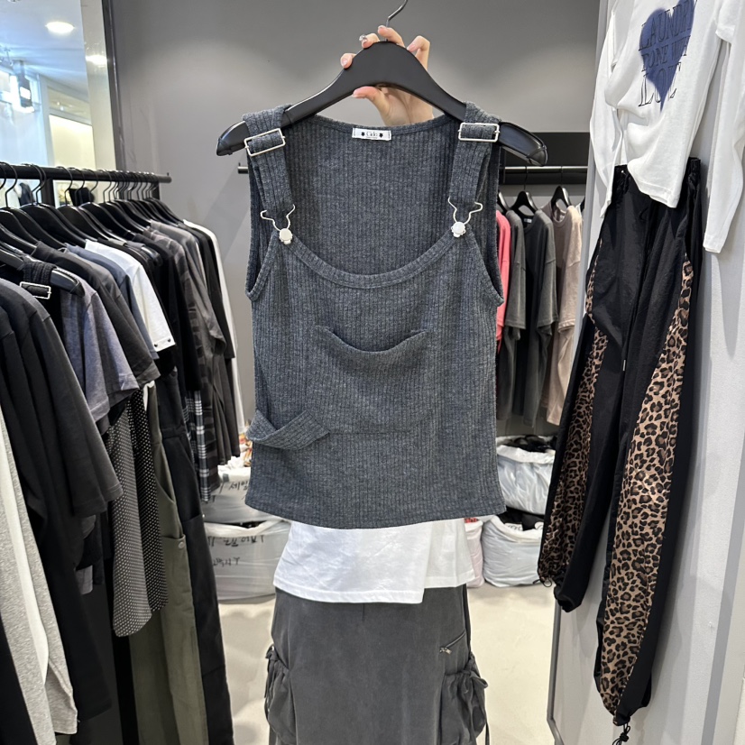 X東大門代購女士新品真品熱賣時尚人氣推薦休閑吊帶背心Cido吊帶/背心圖色1