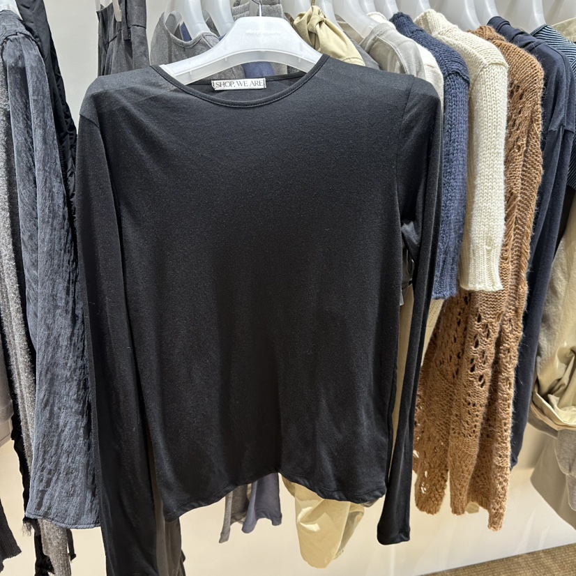 WE ARE/WELOVER東大門代購女士新品推薦真品人氣長袖T恤SHOP_WE ARE長袖T恤圖色4黑