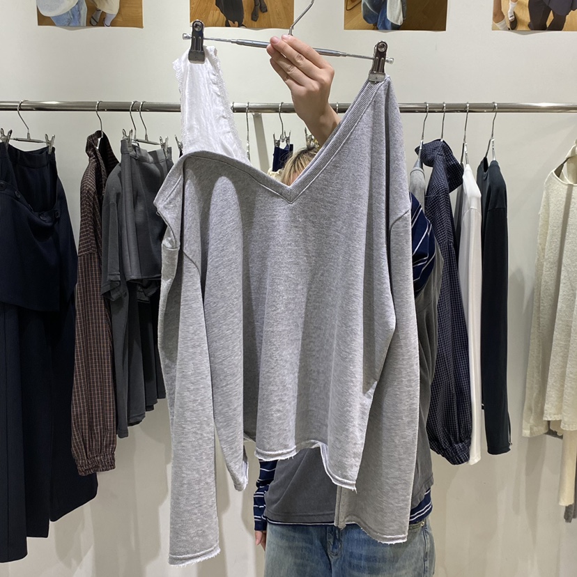 BRICKLANE東大門代購女裝新品熱賣人氣時尚長袖T恤不對稱BRICKLANE長袖T恤圖色1