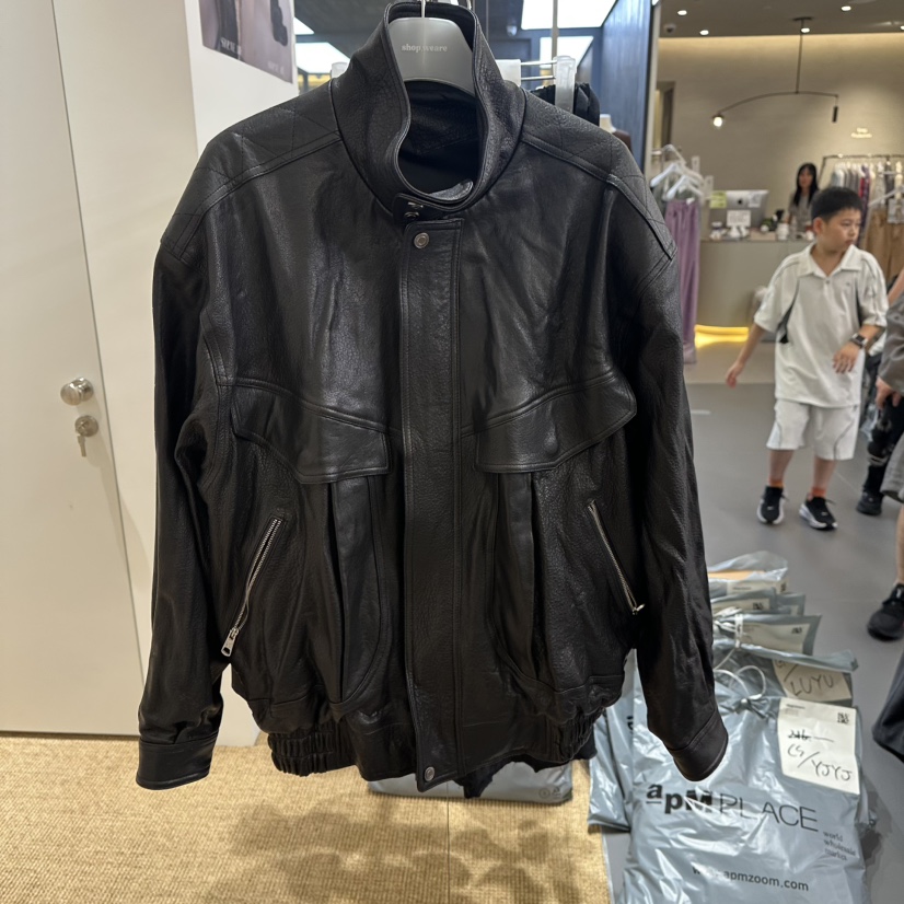 WE ARE/WELOVER韓國代購女裝新品推薦休閑真品時尚皮衣SHOP_WE ARE皮衣圖色1黑