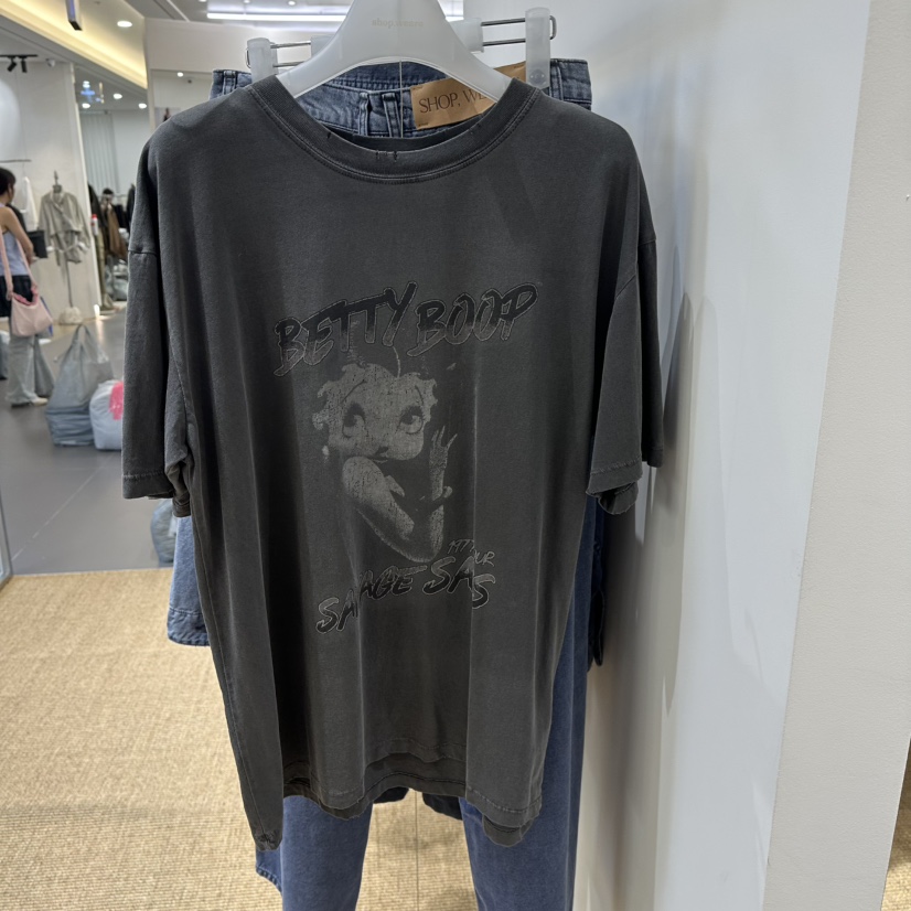 WE ARE/WELOVER東大門代購女士新品時尚休閑真品人氣T恤SHOP_WE ARET恤圖色1墨