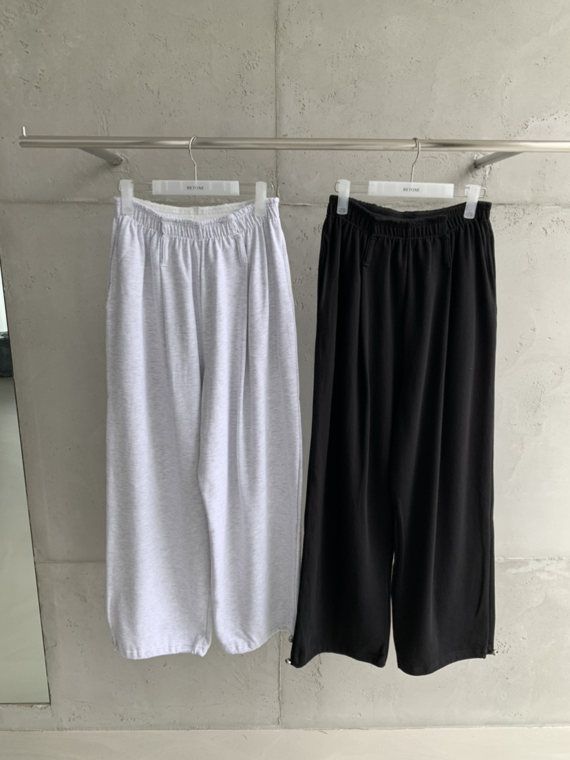 NOB韓國直郵女士新品真品推薦時尚熱賣休閑休閑褲毛圈布褶皺NOB休閑褲