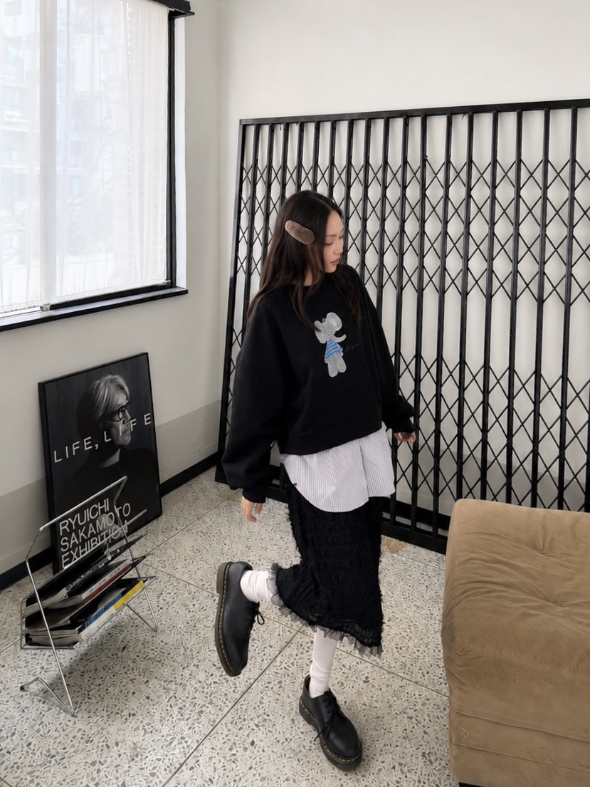 YES東大門代購女士新款真品休閑推薦人氣熱賣時尚衛衣假兩件YES衛衣