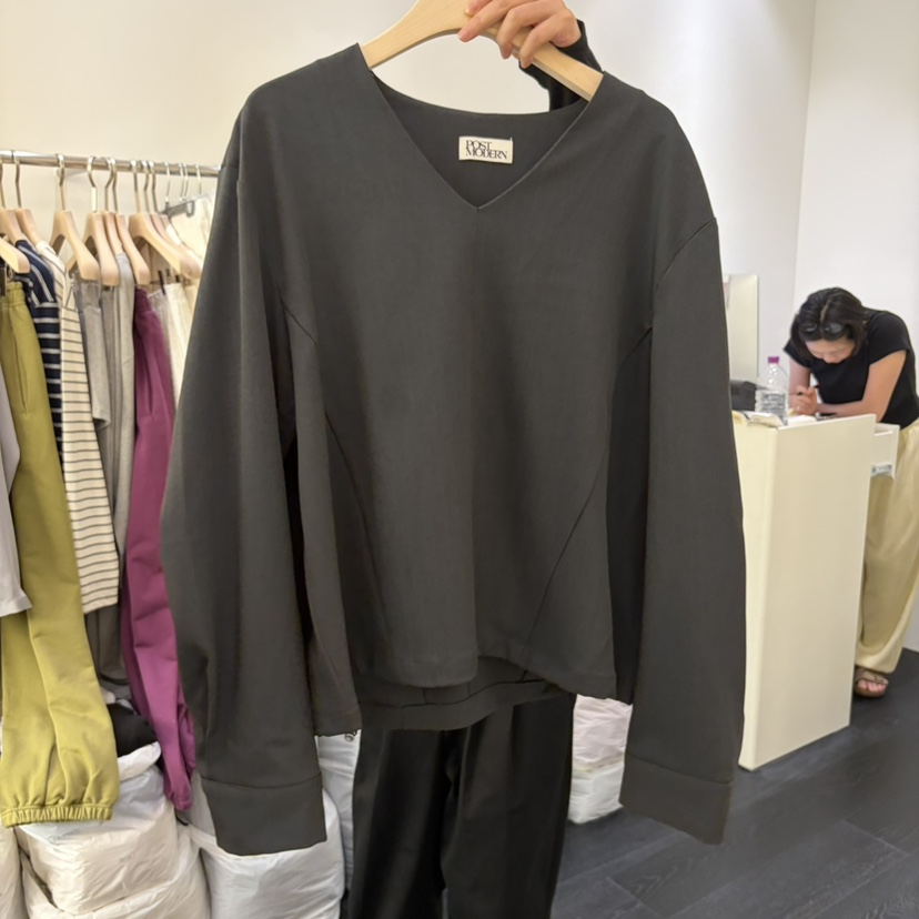 POSTMODERN東大門實拍26秋冬新品真品熱賣休閑襯衫蕾絲衫POSTMODERN襯衫/蕾絲衫圖色2