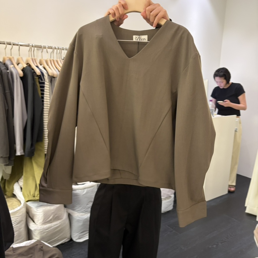 POSTMODERN東大門實拍26秋冬新品真品熱賣休閑襯衫蕾絲衫POSTMODERN襯衫/蕾絲衫圖色3