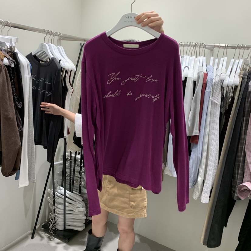 VENIR-A東大門代購女士新款推薦休閑熱賣時尚人氣長袖T恤VENIR-A長袖T恤圖色4