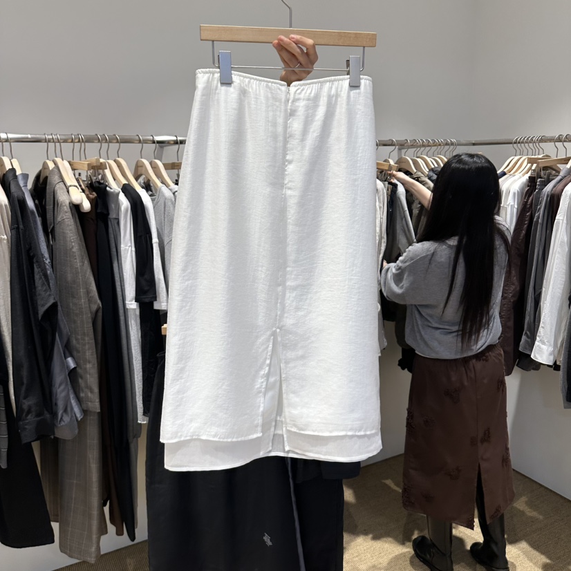 SELF SERVICE/MASOF韓國直郵26秋冬新品時尚熱賣長裙絲帶SELF SERVICE/MASOF長裙