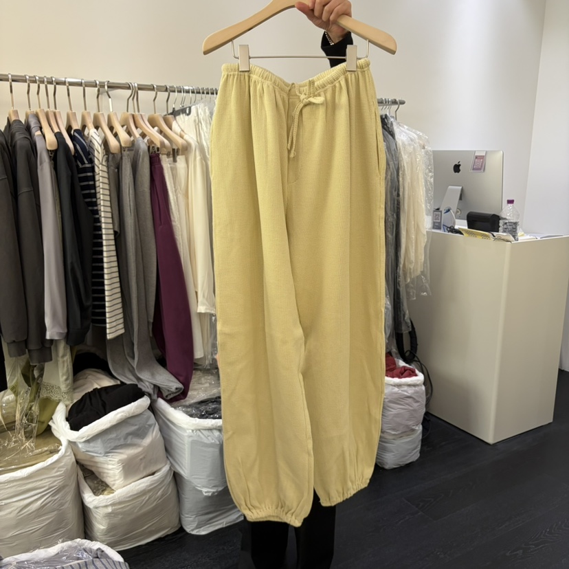 POSTMODERN東大門實拍女裝新品熱賣休閑褲華夫格紐扣運動POSTMODERN休閑褲圖色2