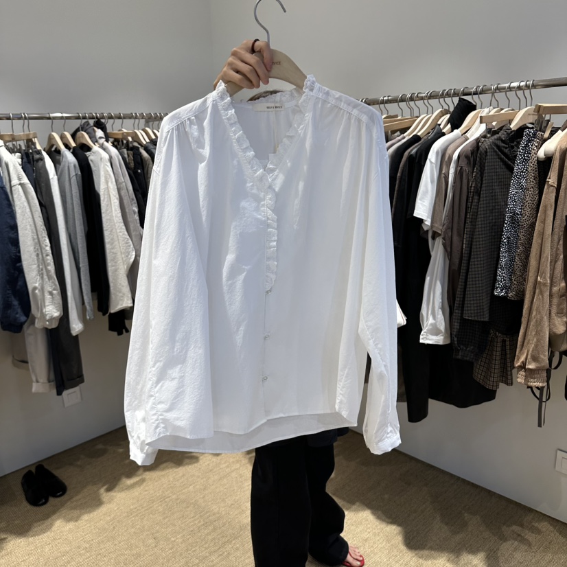 SELF SERVICE/MASOF東大門實拍26秋季新品時尚襯衫蕾絲衫褶邊SELF SERVICE/MASOF襯衫/蕾絲衫圖色1