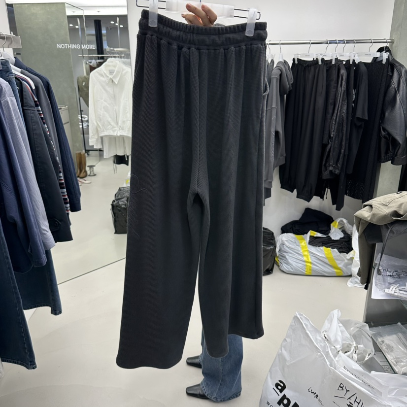 GREEK韓國直郵女裝新款真品休閑推薦人氣休閑褲華夫格刺繡GREEK休閑褲