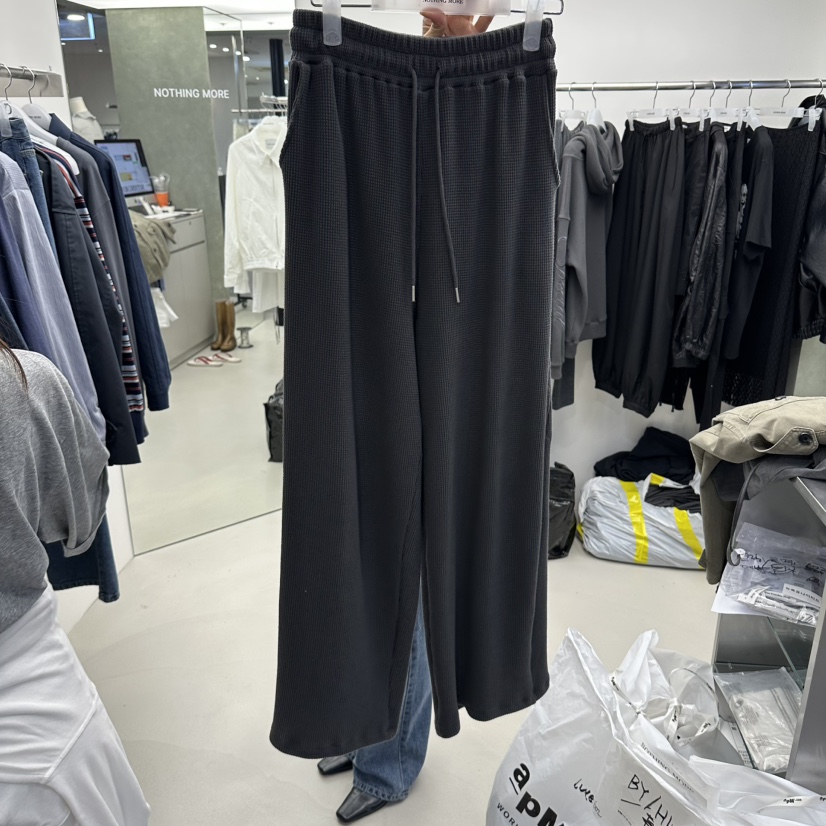 GREEK韓國直郵女裝新款真品休閑推薦人氣休閑褲華夫格刺繡GREEK休閑褲圖色2