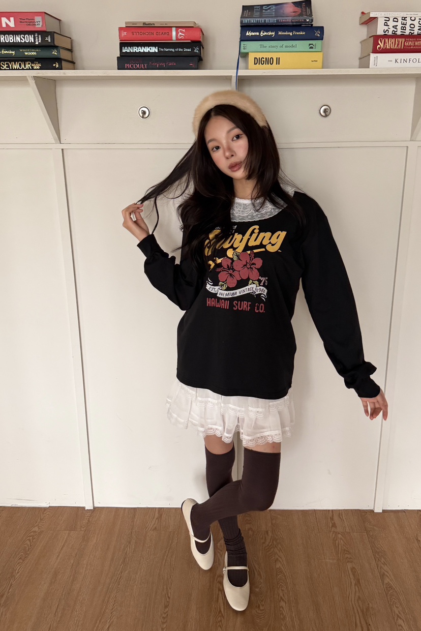 LOVABLE-L東大門直郵女士新品時尚26春夏熱賣真品長袖T恤LOVABLE長袖T恤