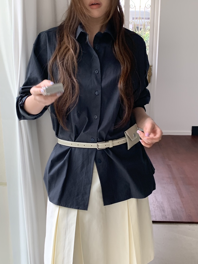 MOMENTUM韓國代購女士新款職業時尚26春夏襯衫蕾絲衫褶裥MOMENTUM襯衫/蕾絲衫