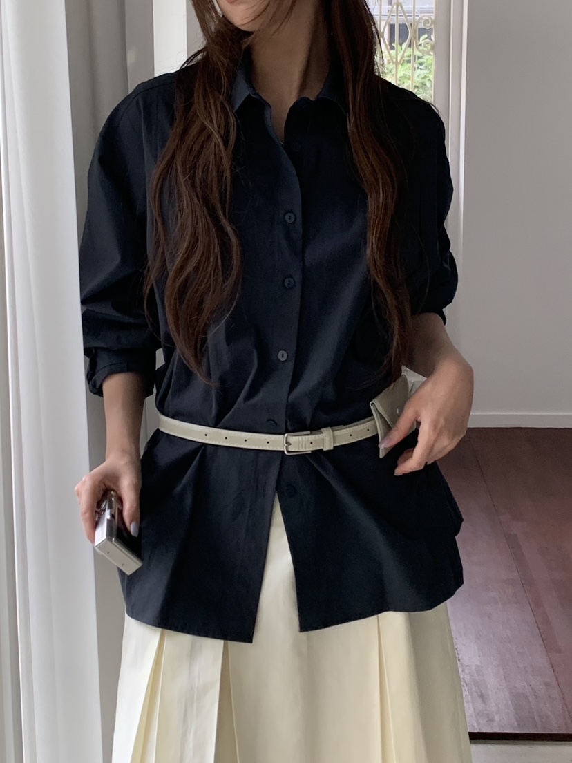 MOMENTUM韓國代購女士新款職業時尚26春夏襯衫蕾絲衫褶裥MOMENTUM襯衫/蕾絲衫