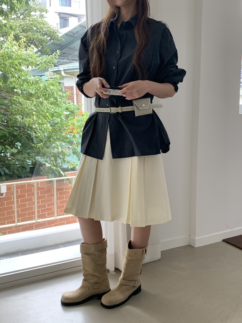 MOMENTUM韓國代購女士新款職業時尚26春夏襯衫蕾絲衫褶裥MOMENTUM襯衫/蕾絲衫