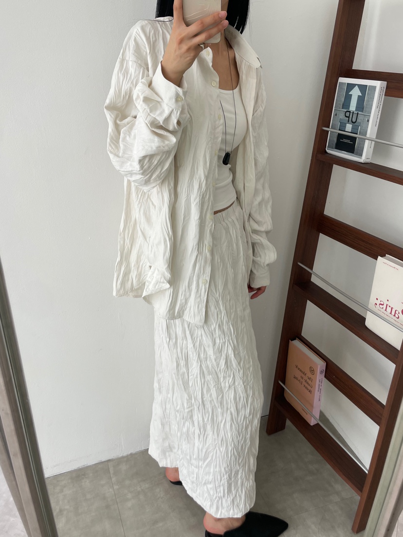 DE GO YOU東大門直郵女士新款休閑時尚長裙不含腰帶褶皺DE GO YOU長裙