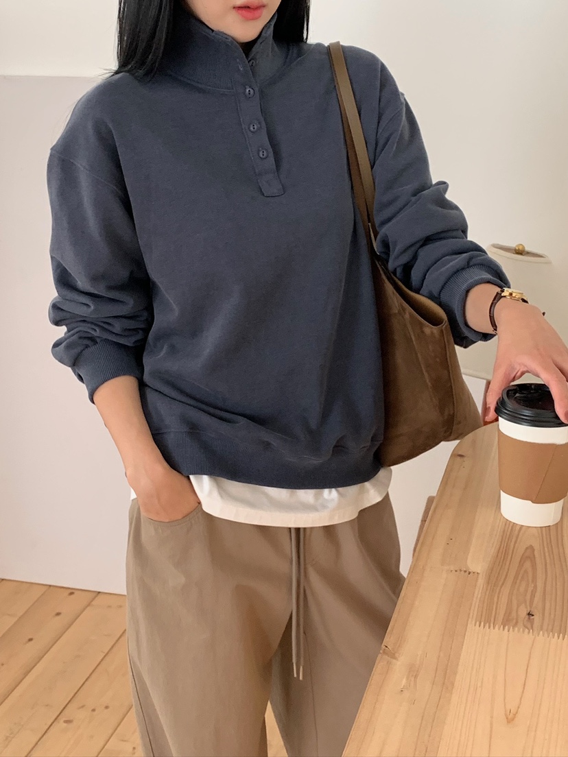 BLEECKER韓國直郵女士新品真品休閑熱賣推薦人氣衛衣紐扣BLEECKER衛衣