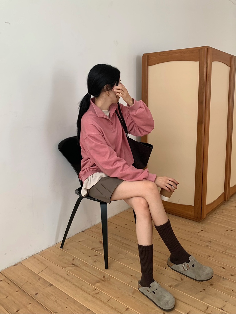 BLEECKER韓國直郵女士新品真品休閑熱賣推薦人氣衛衣紐扣BLEECKER衛衣