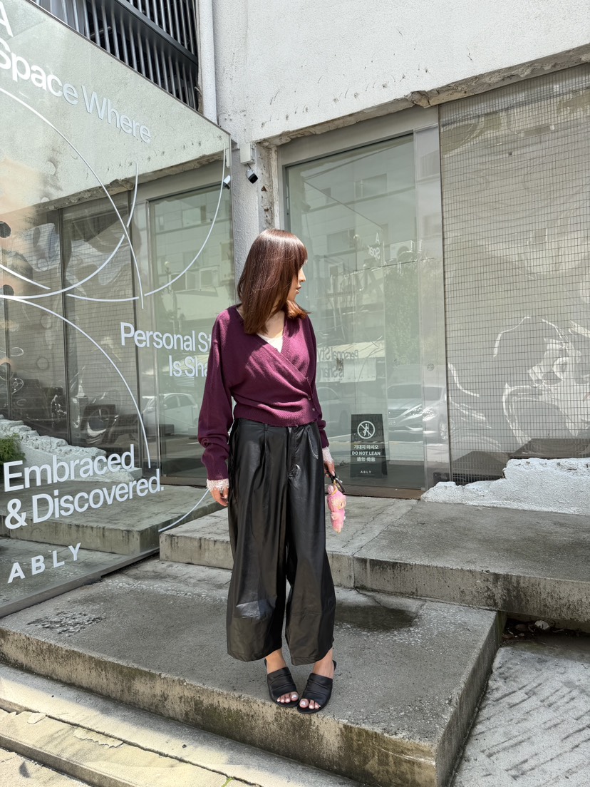 FRANC—L韓國直郵女裝新款時尚休閑真品人氣推薦休閑褲皮革FRANC休閑褲